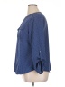 Notations Polka Dots Blue 3/4 Sleeve Blouse Size XL - photo 5