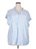Gap Stripes Blue Short Sleeve Blouse Size XXL - photo 1