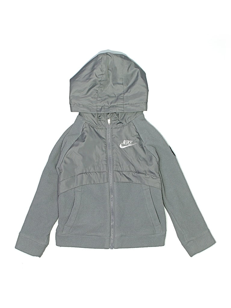 Pre-owned Nike Kids' Zip Up Hoodie In Gray