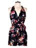 Express 100% Polyester Floral Black Romper Size 10 - photo 1