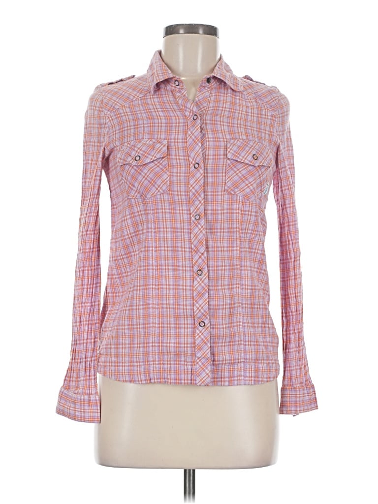 Pre-owned Billabong Long Sleeve Button Down Shirt In Pink