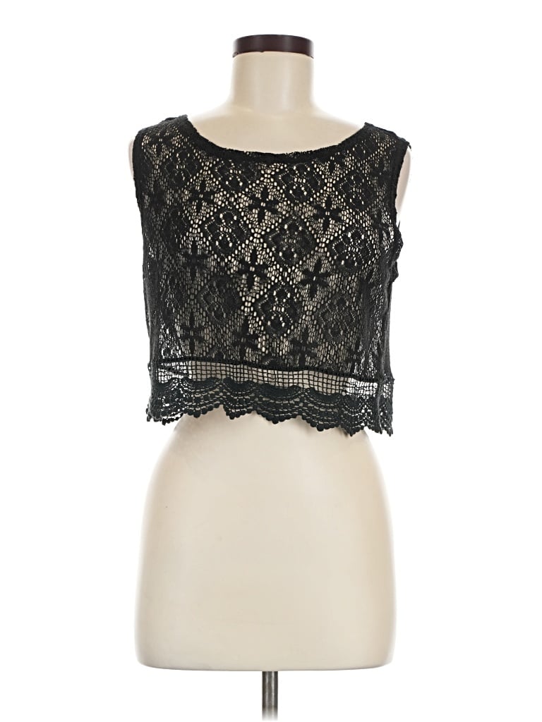 Pre-owned Piko Sleeveless Blouse In Black