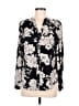 oasis 100% Polyester Floral Black Long Sleeve Blouse Size 6 - photo 1