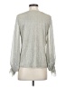 Halogen Metallic Silver Long Sleeve Blouse Size S - photo 2