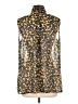 CAbi 100% Polyester Animal Print Gold Sleeveless Blouse Size L - photo 2