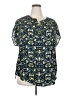 Pure Energy 100% Polyester Blue Short Sleeve Blouse Size 2X Plus - photo 1