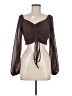 Shein Brown Long Sleeve Top Size M - photo 1