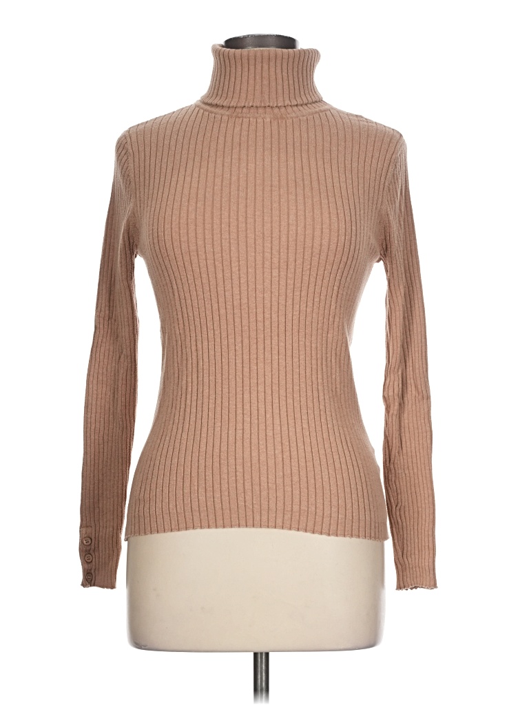 Pre-owned J. Mclaughlin Long Sleeve Turtleneck In Tan