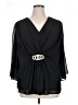 Connected Apparel 100% Polyester Black 3/4 Sleeve Blouse Size 16 - photo 1