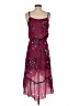 Parker 100% Polyester Floral Burgundy Cocktail Dress Size XS - photo 2