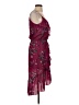 Parker 100% Polyester Floral Burgundy Cocktail Dress Size XS - photo 4