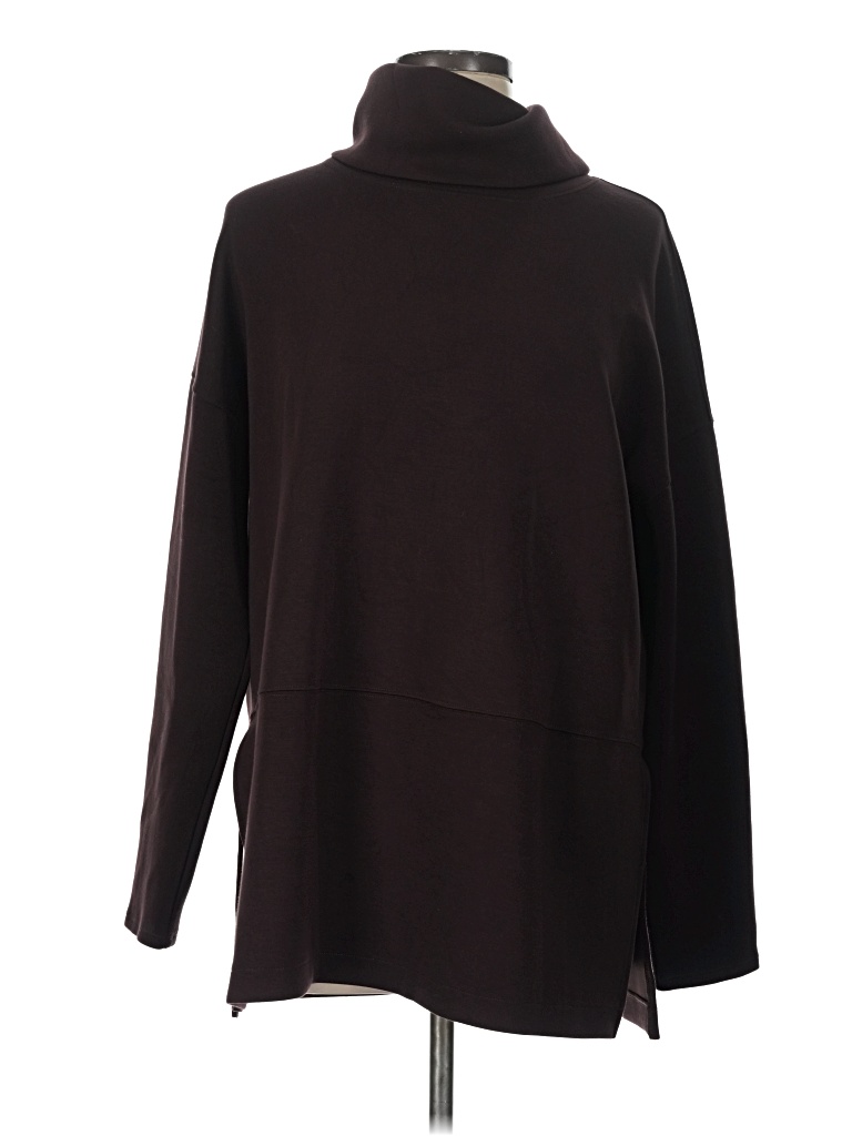 Pre-owned Spanx Long Sleeve Turtleneck In Brown