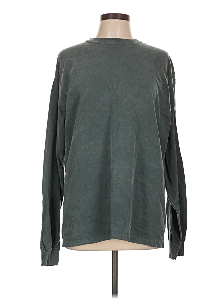 Pre-owned Comfort Colors Long Sleeve T-shirt In Green