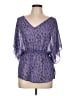Mossimo 100% Polyester Purple 3/4 Sleeve Blouse Size L - photo 1