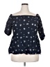 Lane Bryant Stars Blue 3/4 Sleeve Blouse Size 20 - photo 1