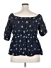 Lane Bryant Stars Blue 3/4 Sleeve Blouse Size 20 - photo 2