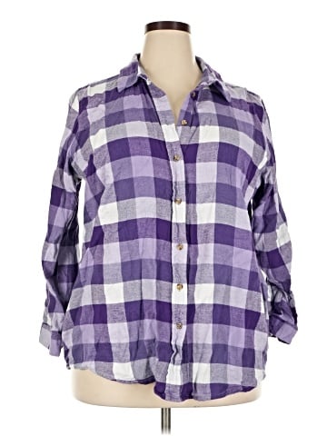 Woman Within 3/4 Sleeve Button-Down Shirt (view 1)