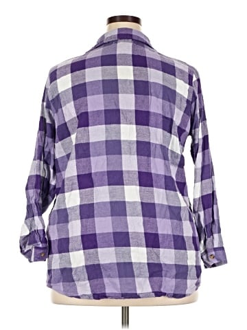 Woman Within 3/4 Sleeve Button-Down Shirt (view 2)