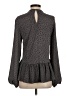 Ann Taylor LOFT 100% Polyester Polka Dots Gray Long Sleeve Blouse Size S - photo 2