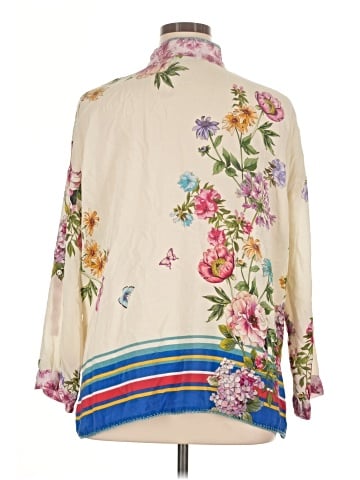 Johnny Was Long Sleeve Silk Top (view 2)