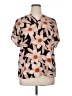 CAbi 100% Polyester Floral Brown Short Sleeve Blouse Size L - photo 1