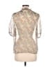 Zara Floral Silver 3/4 Sleeve Blouse Size M - photo 2