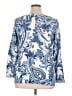 Soft Surroundings 100% Cotton Paisley Blue Pullover Sweater Size 1X - photo 2