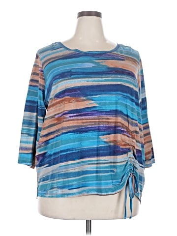 LOGO by Lori Goldstein 3/4 Sleeve Top (view 1)