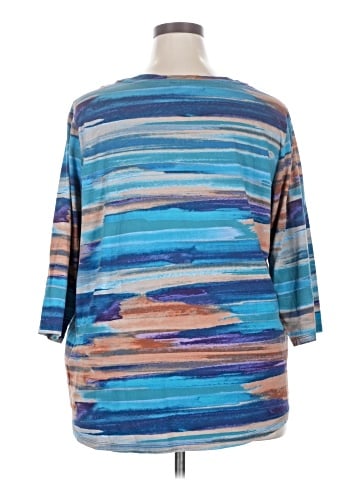 LOGO by Lori Goldstein 3/4 Sleeve Top (view 2)