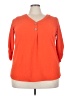 Cure 100% Polyester Orange 3/4 Sleeve Blouse Size 3XL - photo 1