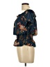 OLM 100% Polyester Blue Short Sleeve Blouse Size L - photo 5
