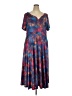 Flycurvy 100% Polyester Tie-dye Blue Casual Dress Size 2X (estimated) - photo 1