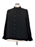 Halogen 100% Polyester Black Long Sleeve Blouse Size 3X - photo 1