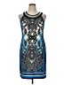 Sandra Darren Graphic Blue Cocktail Dress Size 14 - photo 1