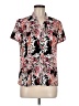 212 Collection Floral Black Short Sleeve Blouse Size M - photo 1