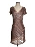 Aidan Mattox 100% Polyester Metallic Brown Cocktail Dress Size 2 - photo 1