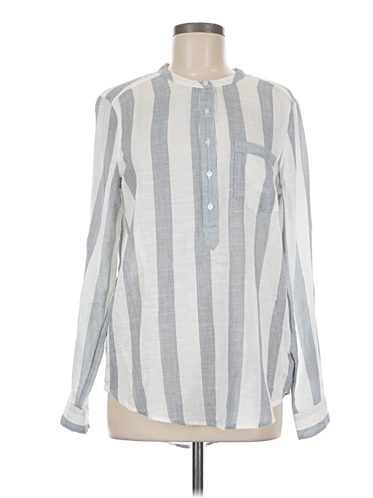 Lucky Brand Long Sleeve Blouse In Gray