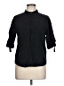 Assorted Brands Black 3/4 Sleeve Button-Down Shirt Size L - photo 1