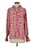 Unbranded Floral Burgundy Long Sleeve Blouse Size S - photo 1