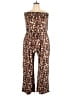 Forgotten Grace Animal Print Brown Jumpsuit Size 3X - photo 1
