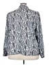 ELOQUII 100% Polyester Animal Print Silver Long Sleeve Blouse Size 24 - photo 2