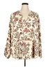 Torrid Floral Ivory Long Sleeve Blouse Size 3X Plus (3) - photo 1