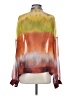 Le Superbe Color Block Orange Long Sleeve Blouse Size 4 - photo 2