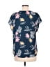 Apt. 9 Floral Blue Short Sleeve Blouse Size M - photo 2