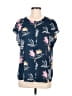 Apt. 9 Floral Blue Short Sleeve Blouse Size M - photo 1