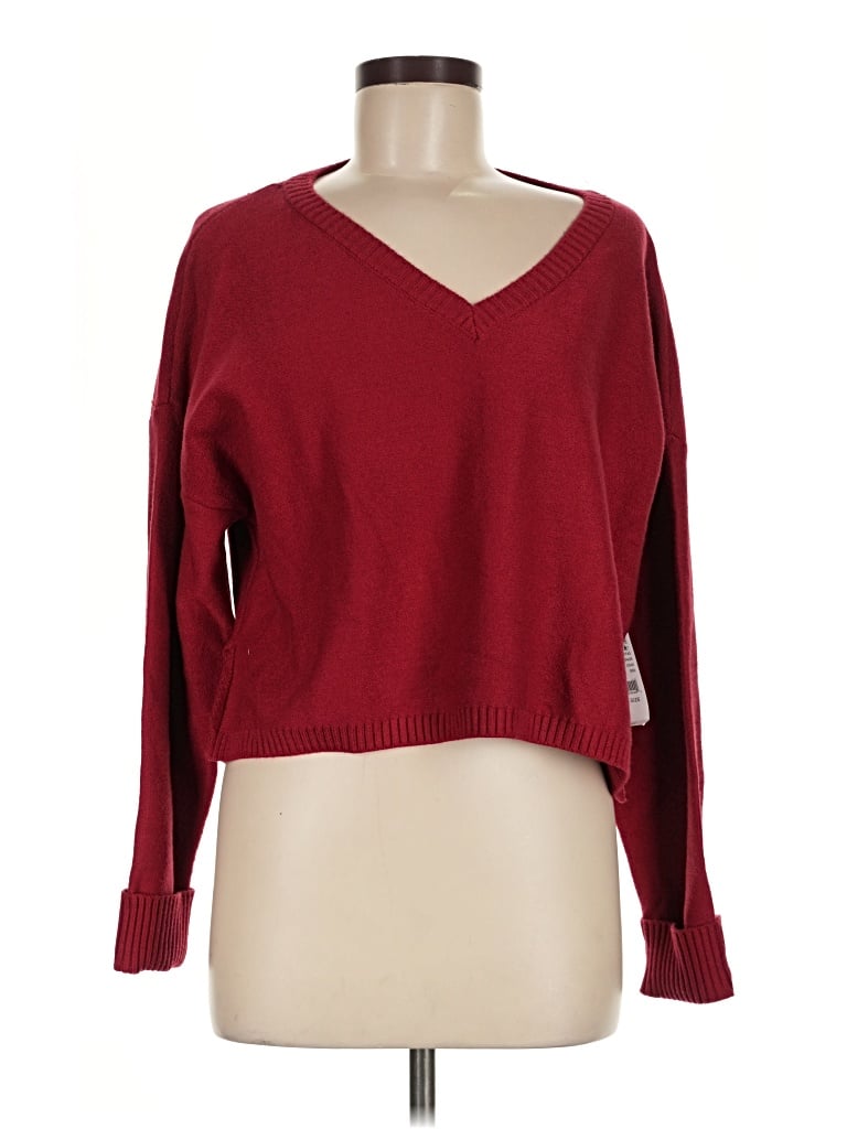 La Hearts Pullover Sweater In Burgundy
