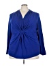 Just My Size Blue Long Sleeve Blouse Size 4X Plus - photo 1