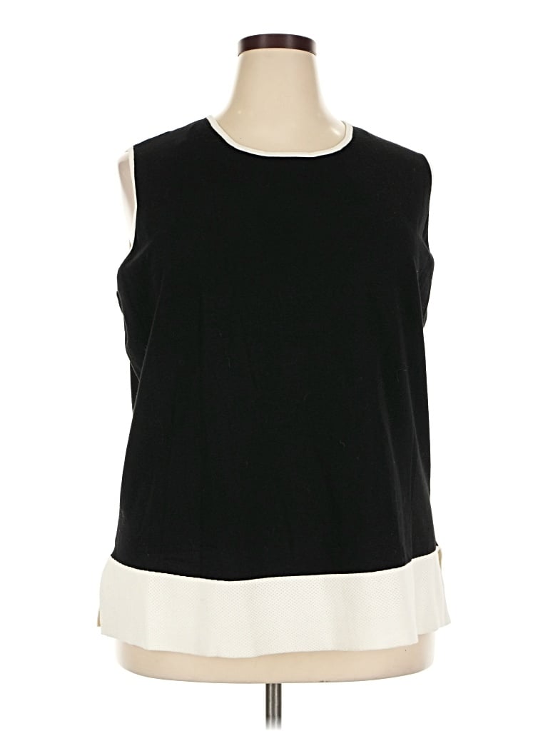 Pre-owned Anne Klein Sleeveless T-shirt In Black