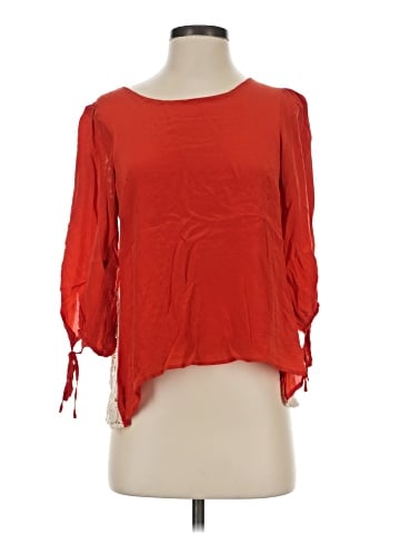 Stitch & Knot 3/4 Sleeve Silk Top (view 1)