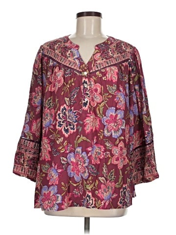 Easel 3/4 Sleeve Blouse (view 1)